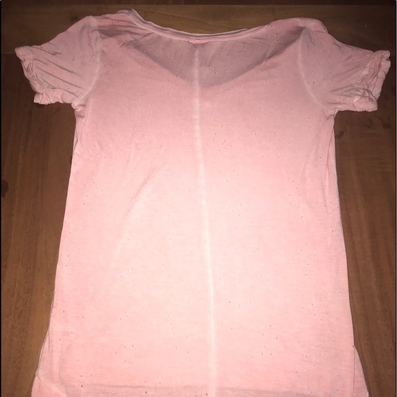 barley worn t-shirt with hole design. - Picture 2 of 3